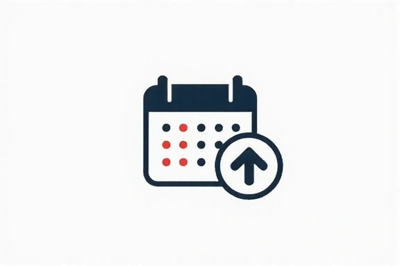 Icona di un calendario con una freccia di aggiornamento, che simboleggia gli aggiornamenti della policy.